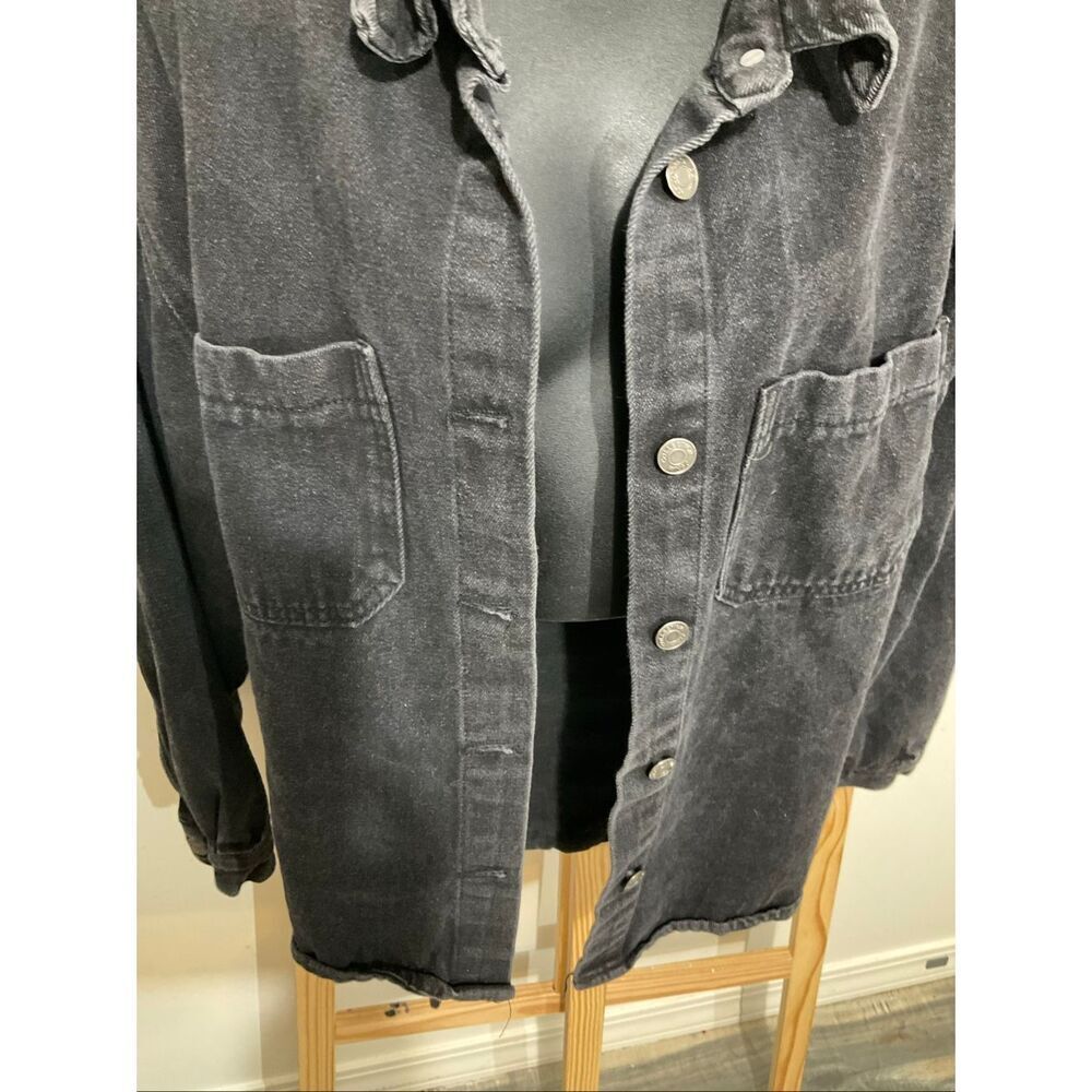 Cisono black wash denim button down jacket size large - Picture 4 of 10
